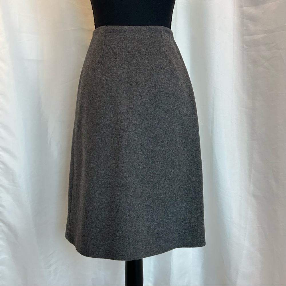 STELLA McCartney gray Pelier wrap front wool cashmere blend button skirt Sz 38 - Picture 8 of 15